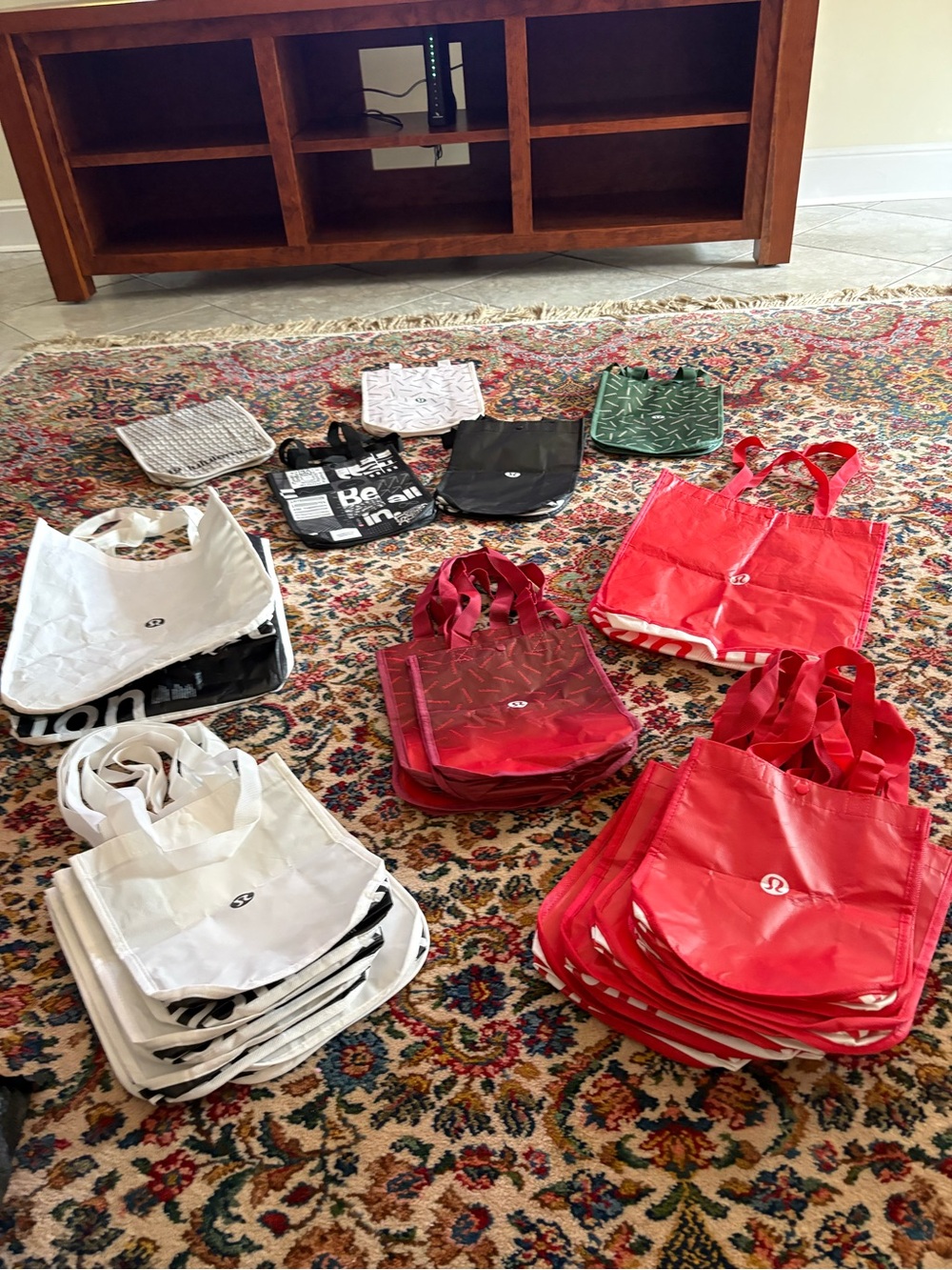 Lululemon Reusable Tote Bag Bundle - 20 Bags (2 Medium) (18 Small)